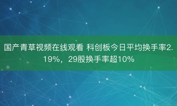 国产青草视频在线观看 科创板今日平均换手率2.19%，29股换手率超10%