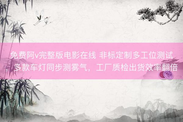 免费阿v完整版电影在线 非标定制多工位测试，多款车灯同步测雾气，工厂质检出货效率翻倍