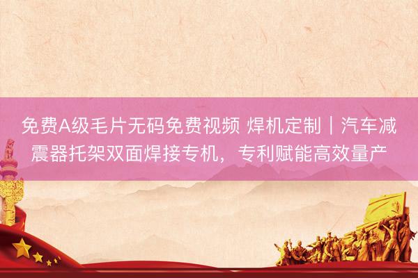 免费A级毛片无码免费视频 焊机定制｜汽车减震器托架双面焊接专机，专利赋能高效量产