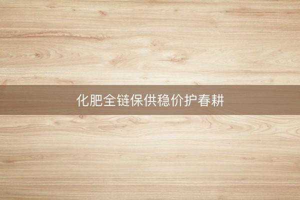 化肥全链保供稳价护春耕