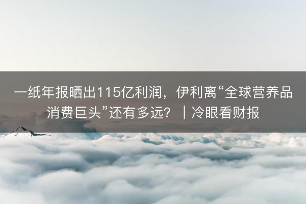一纸年报晒出115亿利润，伊利离“全球营养品消费巨头”还有多远？｜冷眼看财报