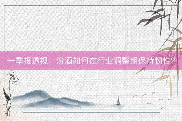 一季报透视：汾酒如何在行业调整期保持韧性？