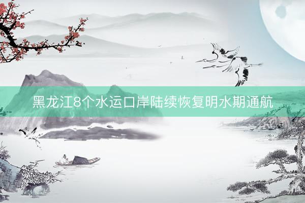 黑龙江8个水运口岸陆续恢复明水期通航