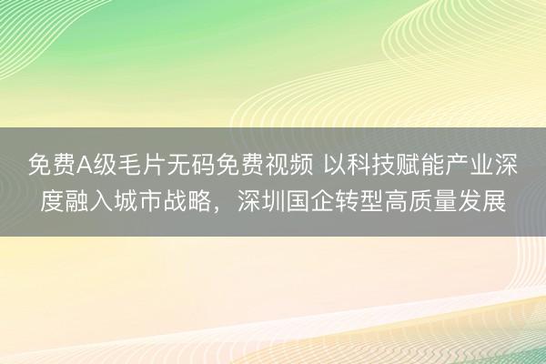 免费A级毛片无码免费视频 以科技赋能产业深度融入城市战略，深圳国企转型高质量发展