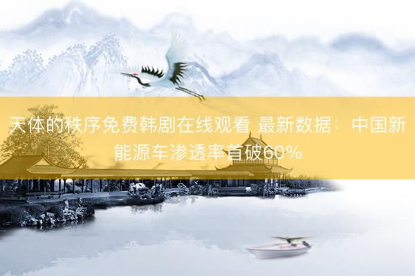 天体的秩序免费韩剧在线观看 最新数据：中国新能源车渗透率首破60%