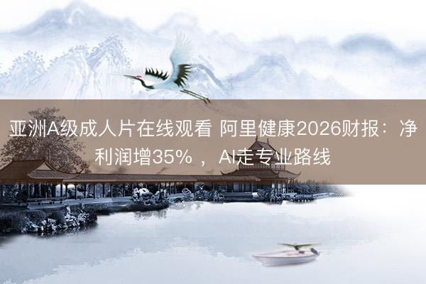 亚洲A级成人片在线观看 阿里健康2026财报：净利润增35% ，AI走专业路线