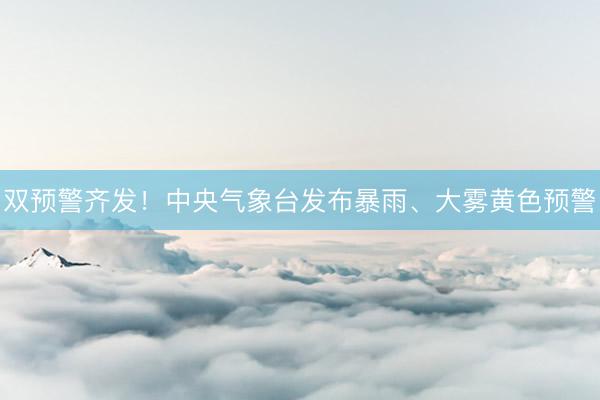 双预警齐发！中央气象台发布暴雨、大雾黄色预警