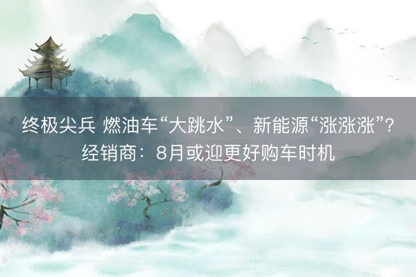 终极尖兵 燃油车“大跳水”、新能源“涨涨涨”？经销商：8月或迎更好购车时机