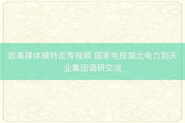欧美裸体模特走秀视频 国家电投湖北电力到天业集团调研交流