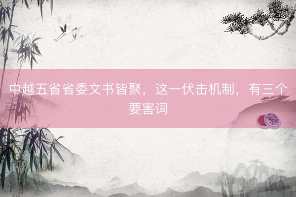 中越五省省委文书皆聚，这一伏击机制，有三个要害词