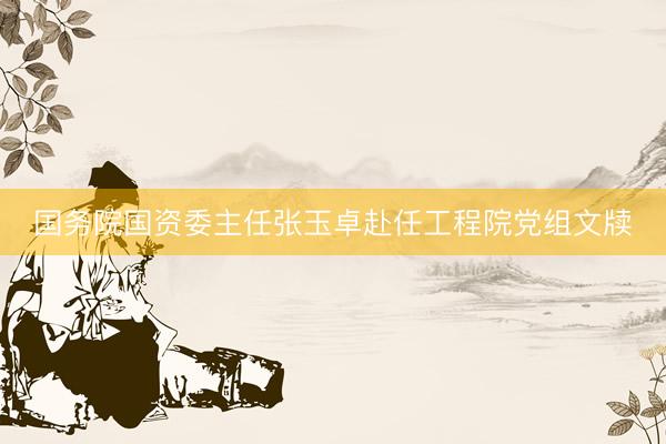 国务院国资委主任张玉卓赴任工程院党组文牍