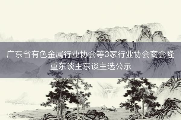 广东省有色金属行业协会等3家行业协会商会隆重东谈主东谈主选公示