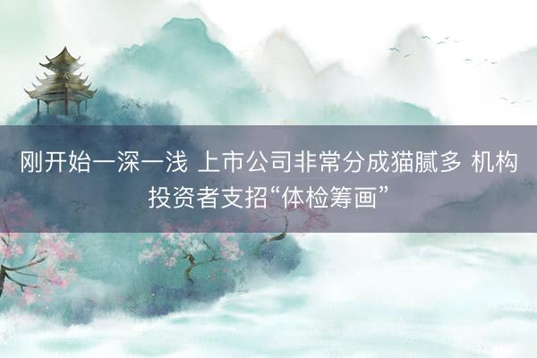 刚开始一深一浅 上市公司非常分成猫腻多 机构投资者支招“体检筹画”