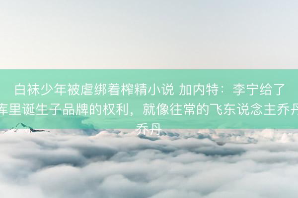白袜少年被虐绑着榨精小说 加内特：李宁给了库里诞生子品牌的权利，就像往常的飞东说念主乔丹