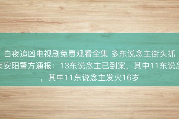 白夜追凶电视剧免费观看全集 多东说念主街头抓械讲和，河南安阳警方通报：13东说念主已到案，其中11东说念主发火16岁