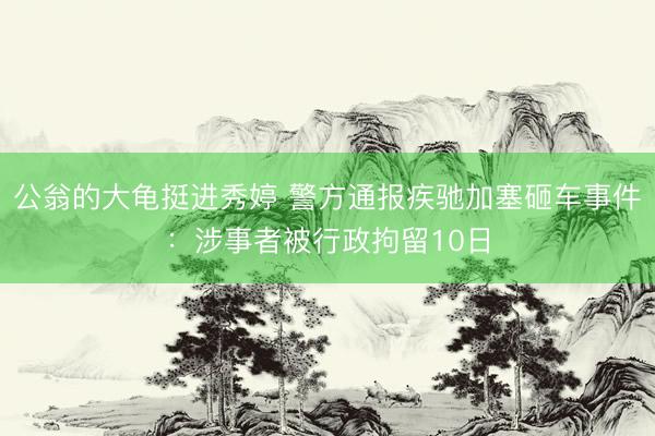 公翁的大龟挺进秀婷 警方通报疾驰加塞砸车事件：涉事者被行政拘留10日