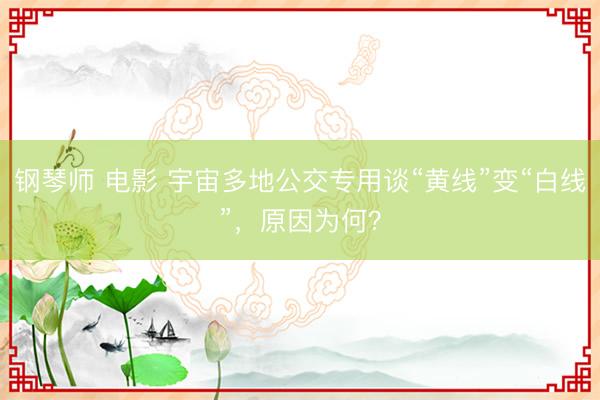 钢琴师 电影 宇宙多地公交专用谈“黄线”变“白线”,原因为何?