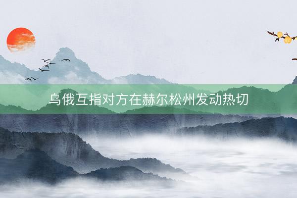 乌俄互指对方在赫尔松州发动热切